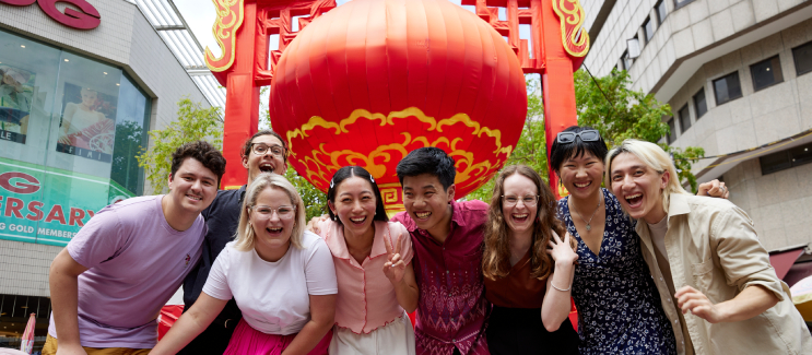 Westpac Scholars gathered together in the streets of Singapore