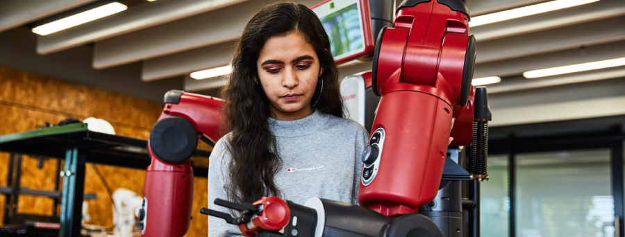 Westpac Scholar interacts with robot