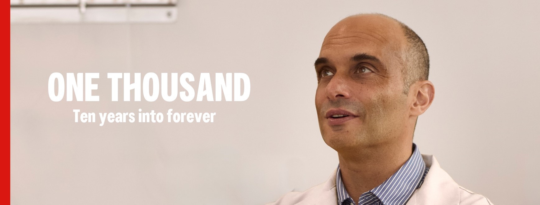 Image of Antonio Tricoli with magazine title: "One Thousand, Ten years into Forever" written across it. 