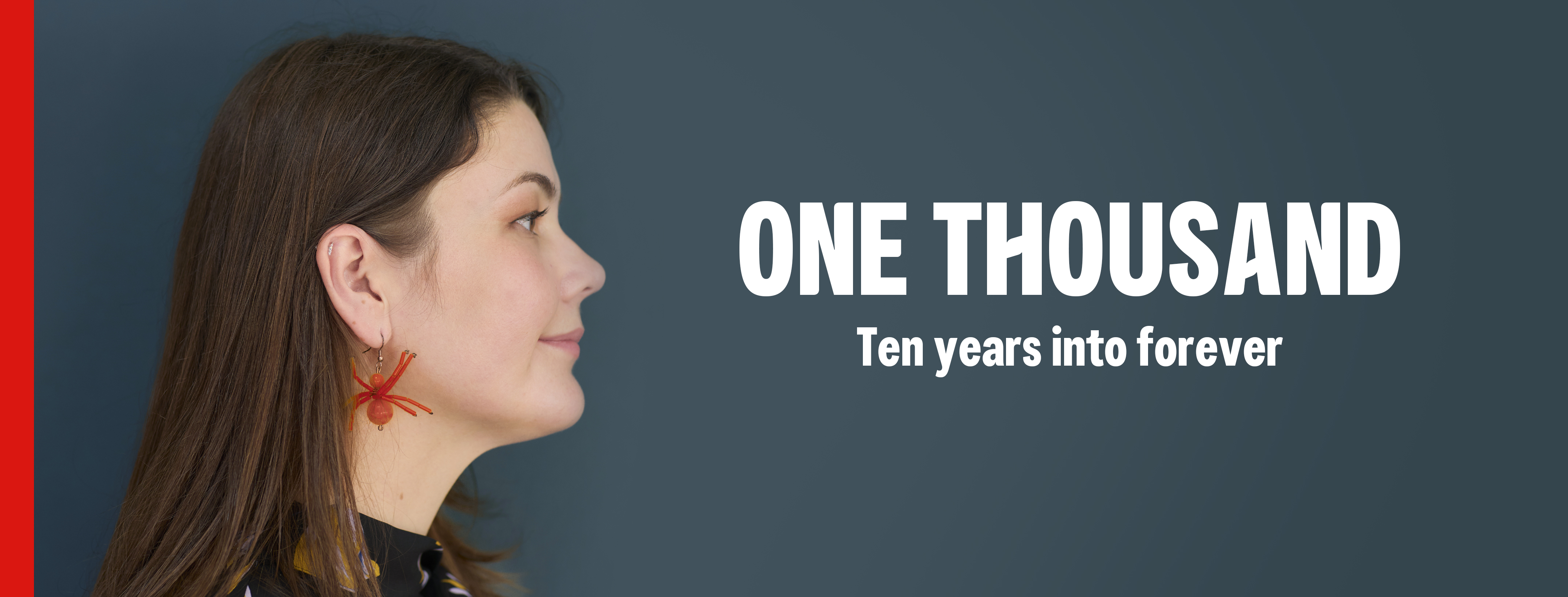 Image of Sam Nixson with magazine title: "One Thousand, Ten years into Forever" written across it. 